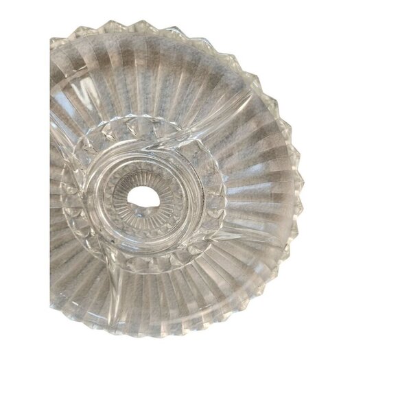 Clear Glass Divided Serving Platter With Scalloped Edges & Center Dip Bowl 12 I - Picture 9 of 10